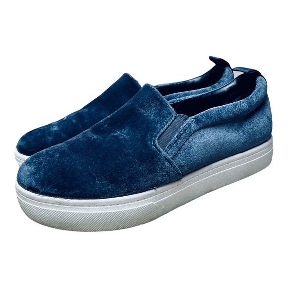 Circus by Sam Edelman Shoes - Circus Sam Edelman Blue Velvet Platform Slip On Loafers Women’s Size 7.5